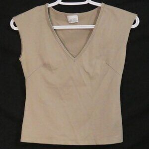 AXL | P2P 13 inches measured | Chic Beige V-Neck Sleeveless Top